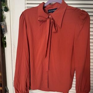 Princess Highway Coral Tie Neck Blouse